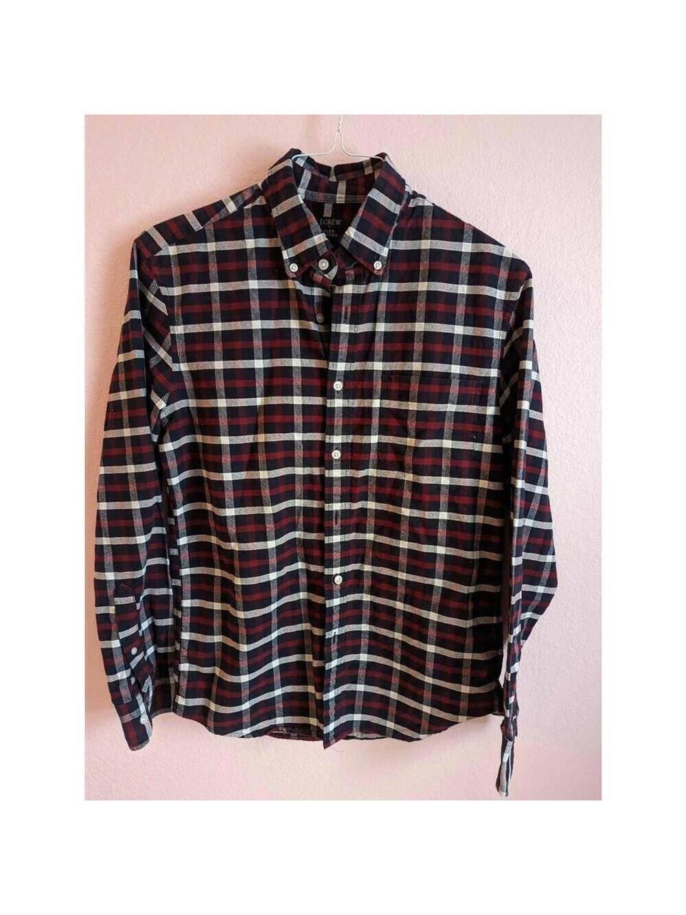 J. CREW Mercantile Flex Oxford size Medium, red, white and blue plaid